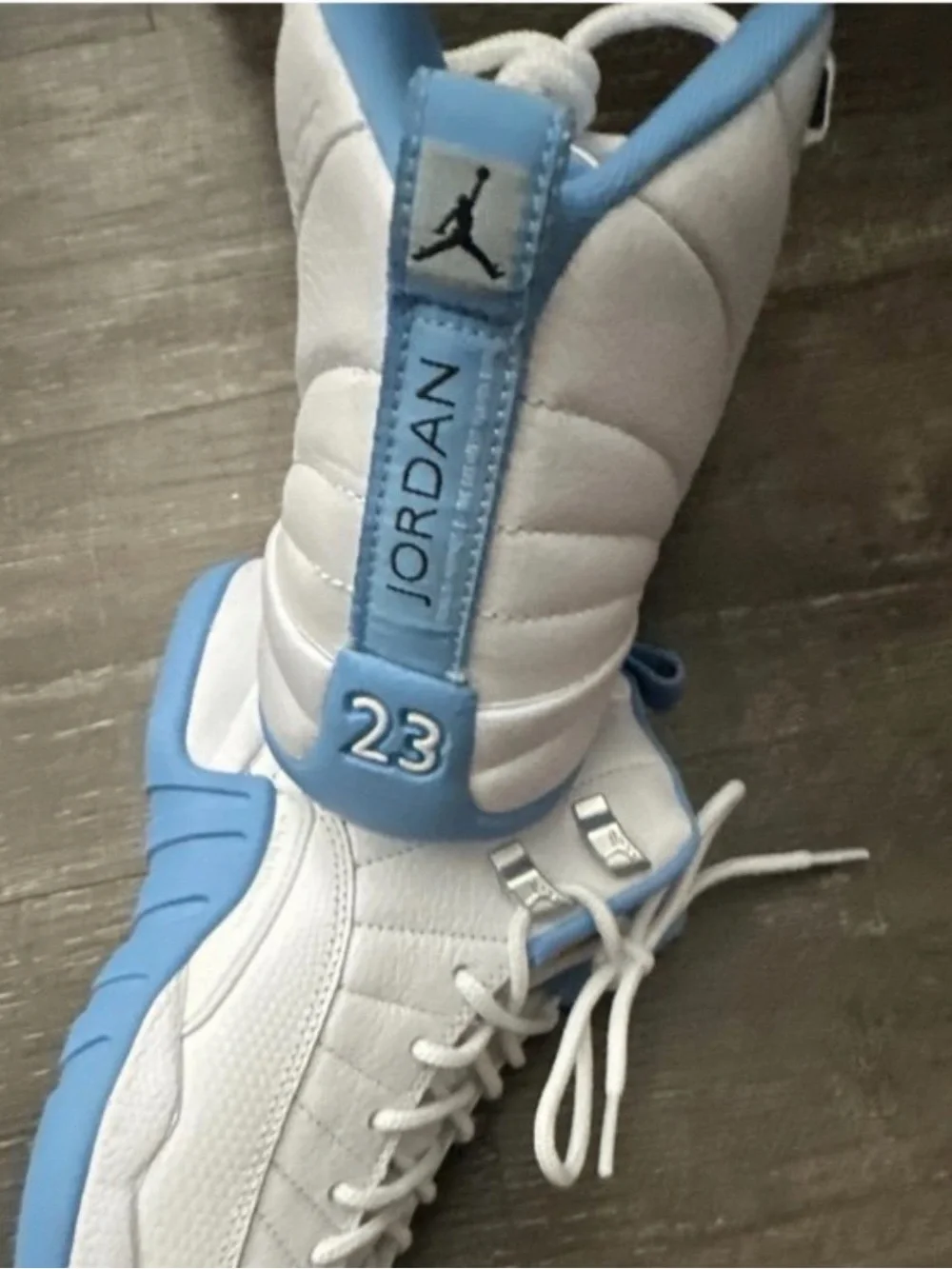 Jordan Kids White and Light Blue High-Top Sneakers